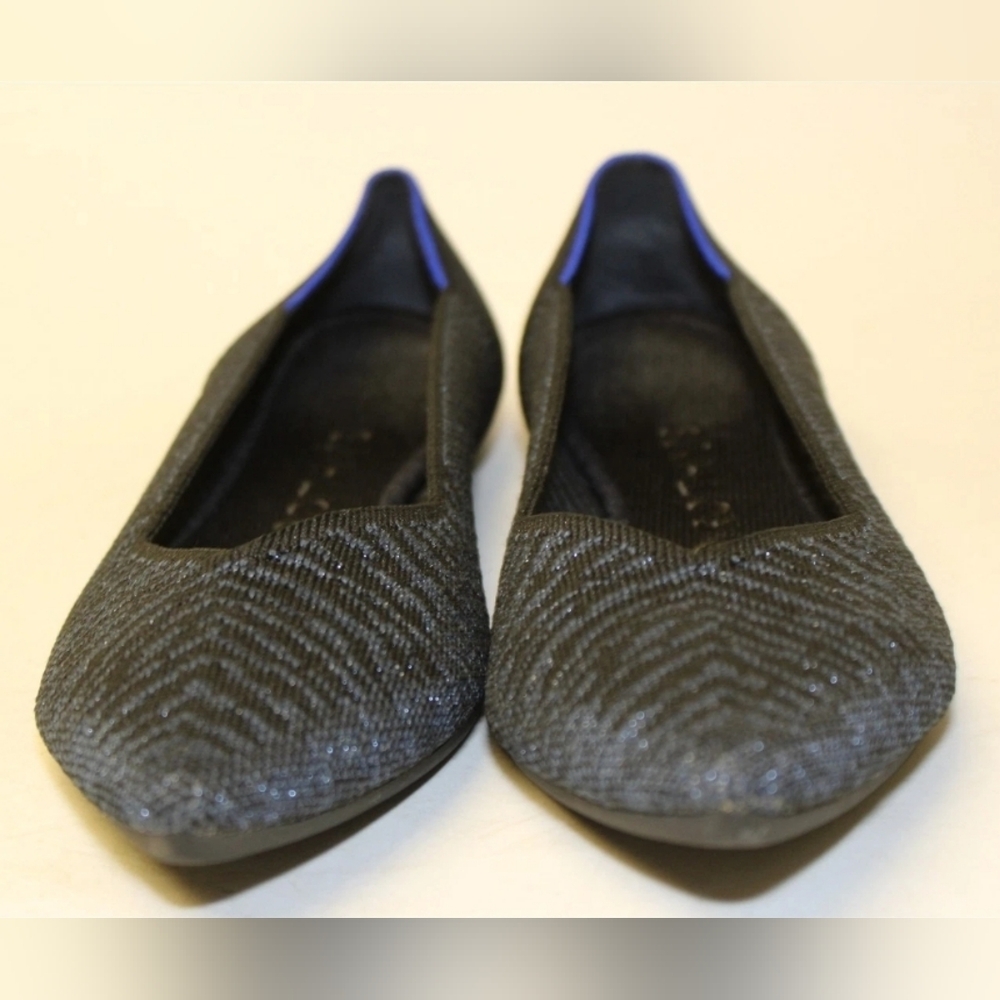 Rothy's Navy Sparkle Ballet Flats The Point Ballet Flats  9 40 HTF! - Picture 8 of 13